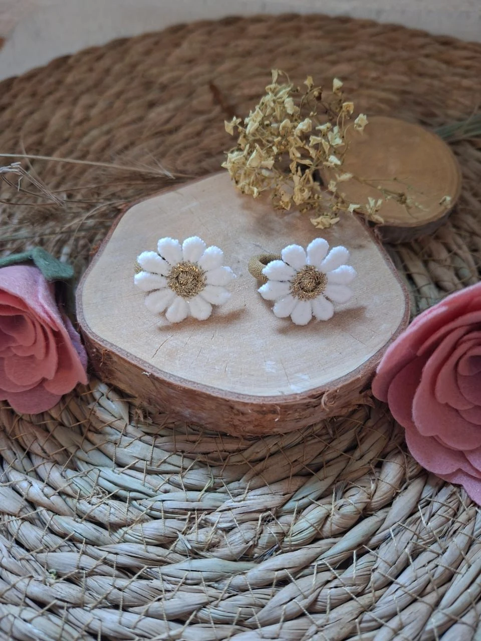 Setje mini elastiekjes met bloemetje